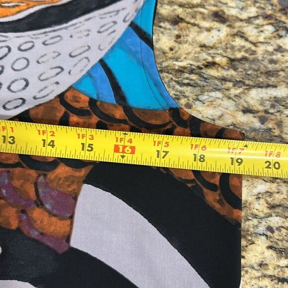 Loggia Colorful Sleeveless Stretch Tulip Hem Tunic Dress Size L - Picture 4 of 5